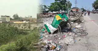 পৌরসভার বর্জ্য জমছে মহাসড়কের পাশে; ডাম্পিং স্টেশন কি কেবল নামেই?